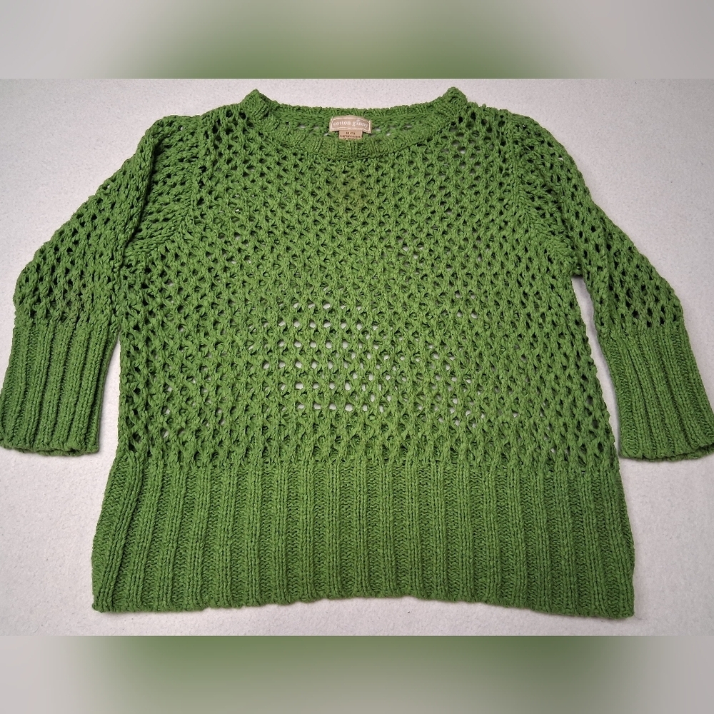 Cotton Ginny  Green Girls Knit Sweater